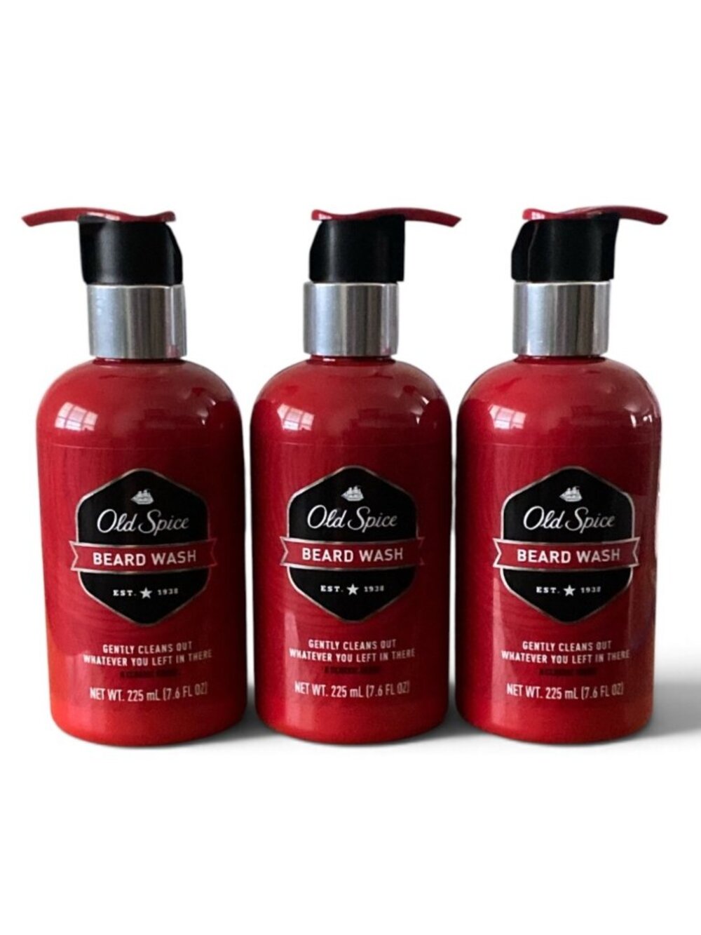 Old Spice Beard Wash Lot of 3 Bottles NEW Classic Scent 76 Fl Oz Each